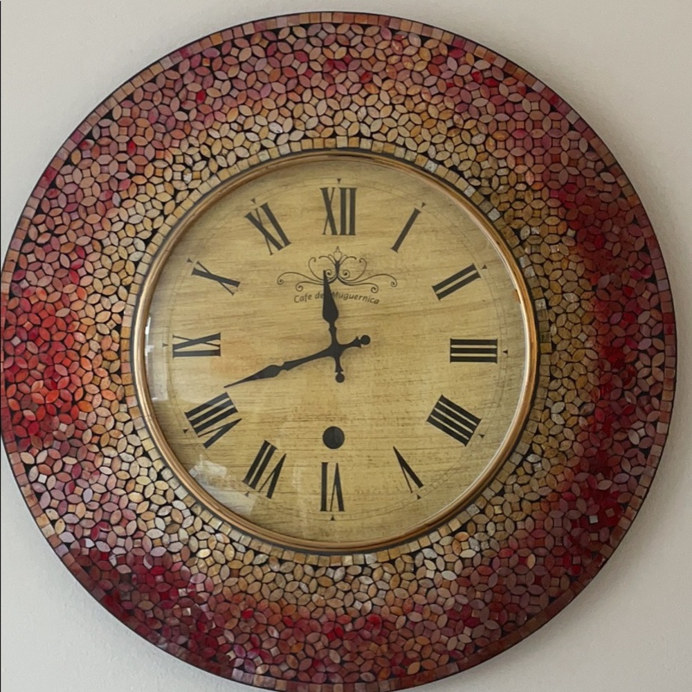 Red decorative wall clock
